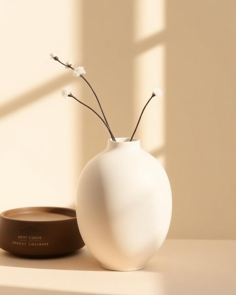 Cream Round Vase